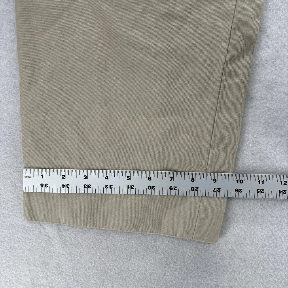 Banana Republic Chino Pants Mens 35x30 Beige Cotton Linen Flat Front Straight